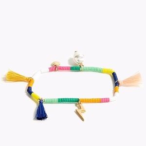 NWT J. Crew Colorful Beaded Stretch Charm Bracelet